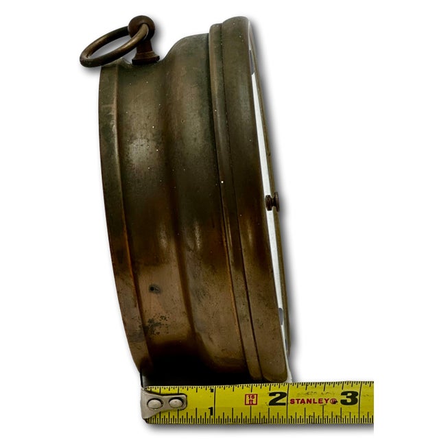 Fine Antique Brass Ships Holosteric Barometer & Thermometer by Pertius,Hulot,Bourgeois & Naudet Paris France For Sale - Image 17 of 18