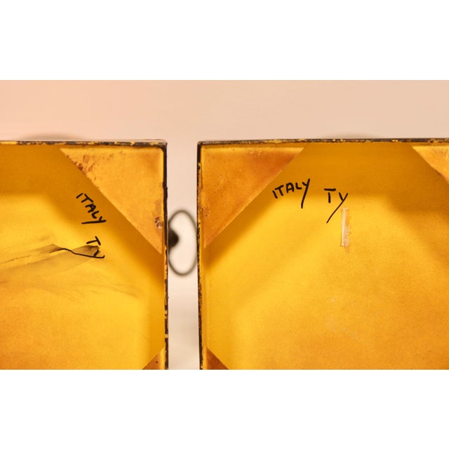 Mid Century Italian Yellow Tole Urns - a Pair For Sale - Image 10 of 13