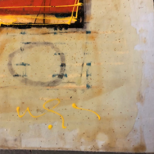 Original painting over collaged vintage papers on cardboard signed & titled on front 9 x 10.75 unframed Check out my shop,...