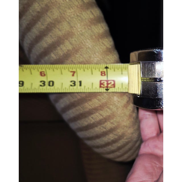 Antique Upholstered Wingback Armchair With Carved Wood Arms For Sale - Image 12 of 15