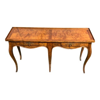 Italian Style Walnut Console Table For Sale