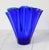 Late 20th Century Vintage Hand Blown Handkerchief Ruffled Cobalt Blue Vase For Sale - Image 5 of 8