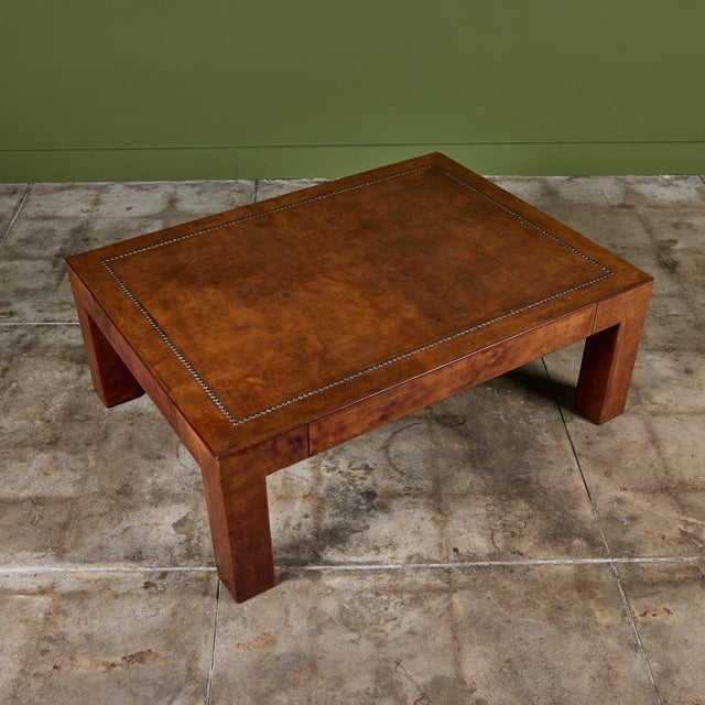 Jeff Knight Leather Coffee Table For Sale - Image 11 of 18
