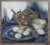 Paper Mid 20th Century Kettle and Eggs Still Life Painting For Sale - Image 7 of 8