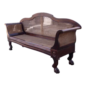 Anglo Indian Rosewood And Caned Settee