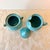 1960s Redware Robin’s-Egg Blue Sugar & Creamer Set, J B Cole Pottery For Sale - Image 4 of 8