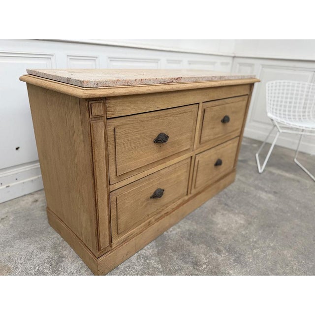 Marble and Oak Counter, 1900 For Sale - Image 3 of 10