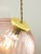 Metal Mid-Century Italian Pink Glass and Brass Pendant Lamp For Sale - Image 7 of 12