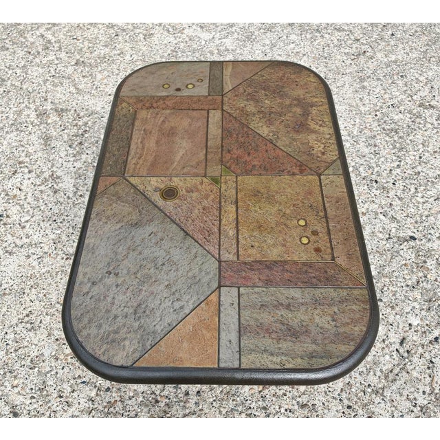 Large Brutalist Coffee Table in Various Kinds of Stone by Paul Kingma, 1980s For Sale - Image 9 of 12