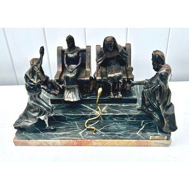 Vintage 1960's Statue - "Let My People Go" Made by: Yaacov Heller. The Sculpture has a Two Tier Marble Base with Bronzed...