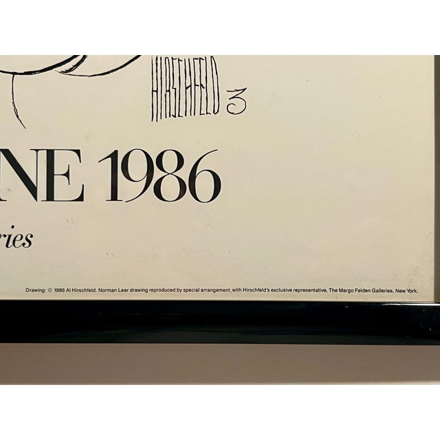 Contemporary Rare! 1986 Al Hirschfeld Norman Lear Museum of Broadcasting Framed Poster 29x21" For Sale - Image 3 of 7