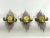 Metal Mid-Century Gilded Metal Sconces, Italy, 1950s, Set of 3 For Sale - Image 7 of 12