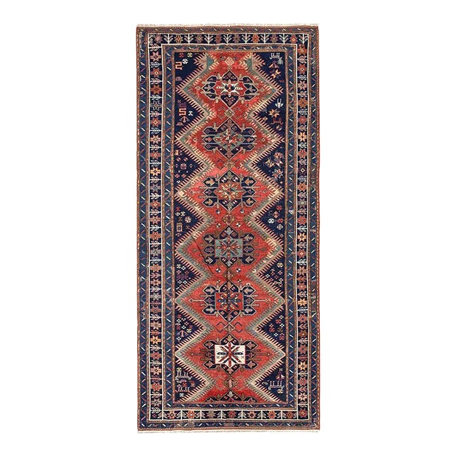 Decorative Antique Caucasian Wool Rug For Sale