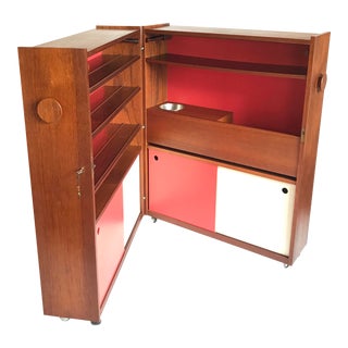 1960s Mid Century Modern Danish Erik Buch Folding Bar For Sale