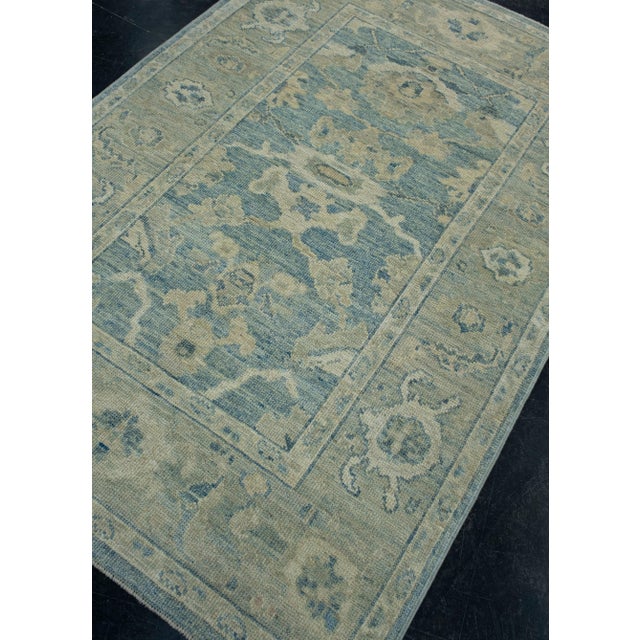 Turkish Turkish Oushak Rug 4'2" x 6'2" #17898 For Sale - Image 3 of 8