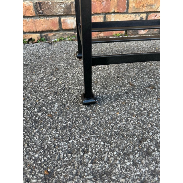 Wood Iron Side Table W/Antique Top For Sale - Image 7 of 8