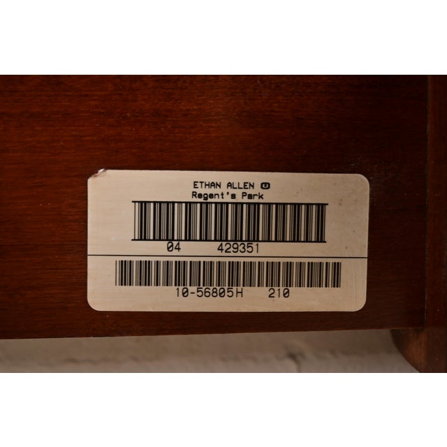 Ethan Allen Georgian Carved Solid Cherry Wood King Size Poster Bed For Sale - Image 10 of 11