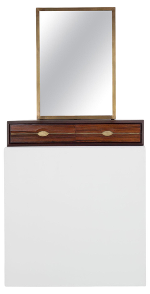 Small Italian Console with a Mirror attributed to Mobili Permanente Cantù, 1950s