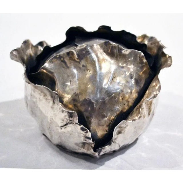Sterling Silver Table Lighter by Italian Artist Mario Buccellati in the Form of a Cabbage For Sale - Image 4 of 7