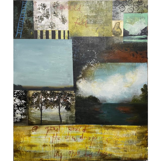 Cheryl Warrick, Abstract Mixed Media Painting African American Woman Artist Cheryl Warrick, 1999 For Sale