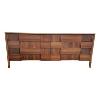 Mid-Century Swedish Modern Edmond J. Spence Sculptural 8-Drawer Walnut Dresser For Sale