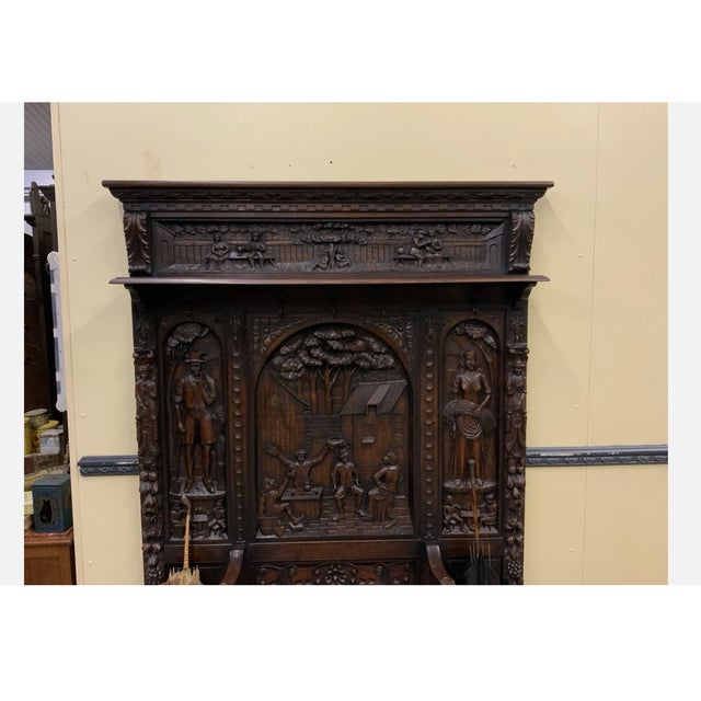 Brown Antique Wardrobe with Chest Bench, 1930 For Sale - Image 8 of 12