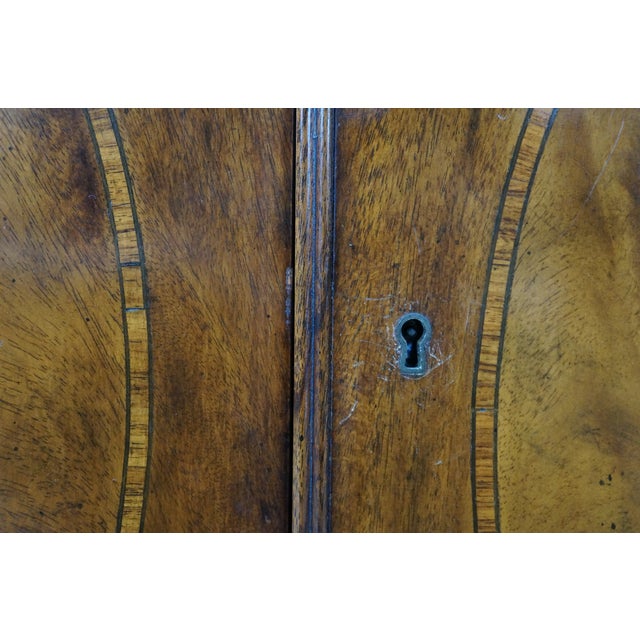 Mid Century Baker Georgian Mahogany Breakfront Bookcase Cabinet Bubble Glass, Attributed For Sale - Image 11 of 18