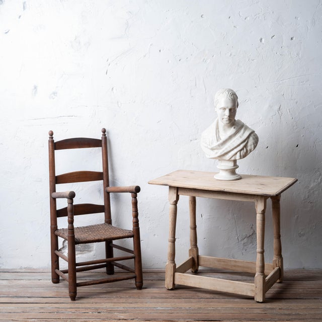A bleached American tavern table of mixed woods, 18th century. 32 ¼ inches wide by 18 ½ inches deep by 27 ¼ inches tall