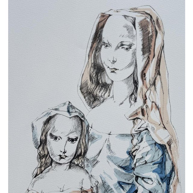 Leonard tsuguharu foujita (1886-1968) woman and child, 1964 original lithograph signed in pencil and numbered /200 on...