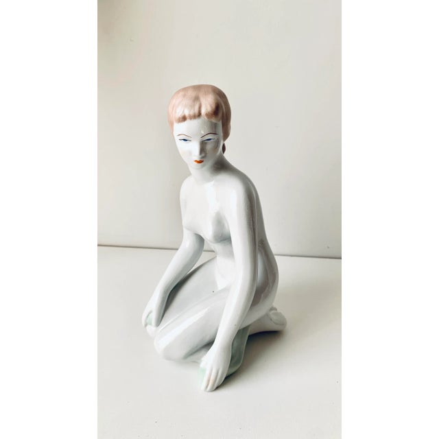 Large Mid Century Modern European Porcelain Nude Figure For Sale In San Diego - Image 6 of 6