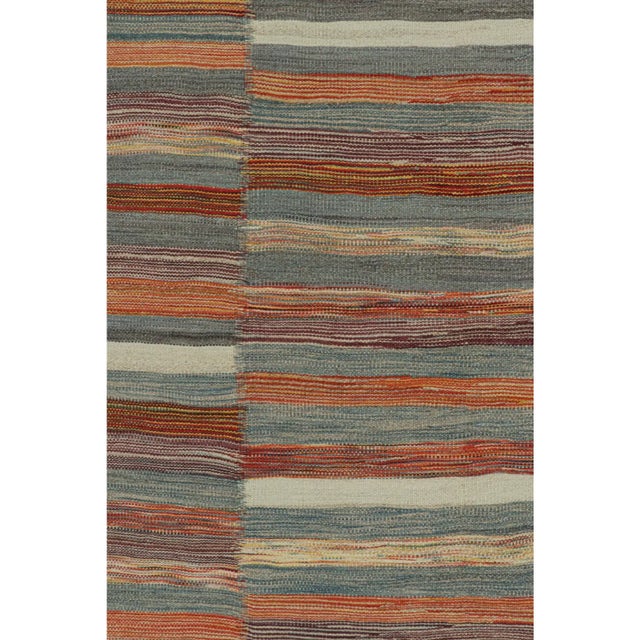 Rug & Kilim 1950s Vintage Persian Kilim in Panel-Weave With Polychromatic Stripes by Rug & Kilim For Sale - Image 4 of 6