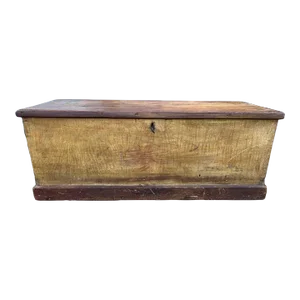 19th Century Solid Tiger Maple Chest Trunk.