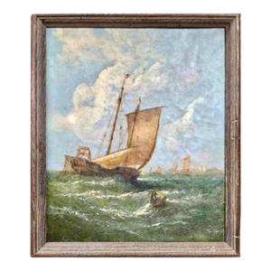 19th-C. French Fishing Boats Off Calais
