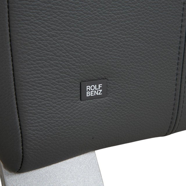 Leather 322 Three-Seater Sofa in Grey Green from Rolf Benz For Sale - Image 11 of 15