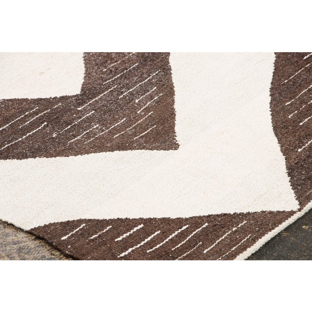 Traditional Vintage Kilim Hemp Rug With Chevron Design by Rug & Kilim, 1950-1959 For Sale - Image 3 of 9