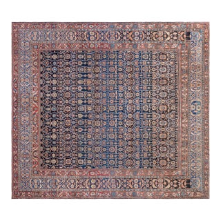 Fine Antique Persian Feraghan Botanic Hand Knotted Wool Rug For Sale