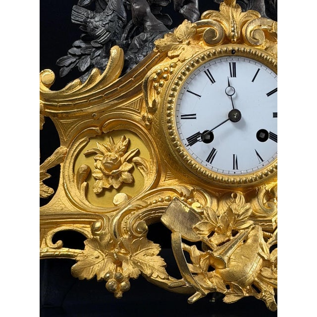 Black French Gilt-Bronze and Patinated Bronze Figural Mantel Clock with Equestrian Boy from Les Japy Fils, 1850s For Sale - Image 8 of 18