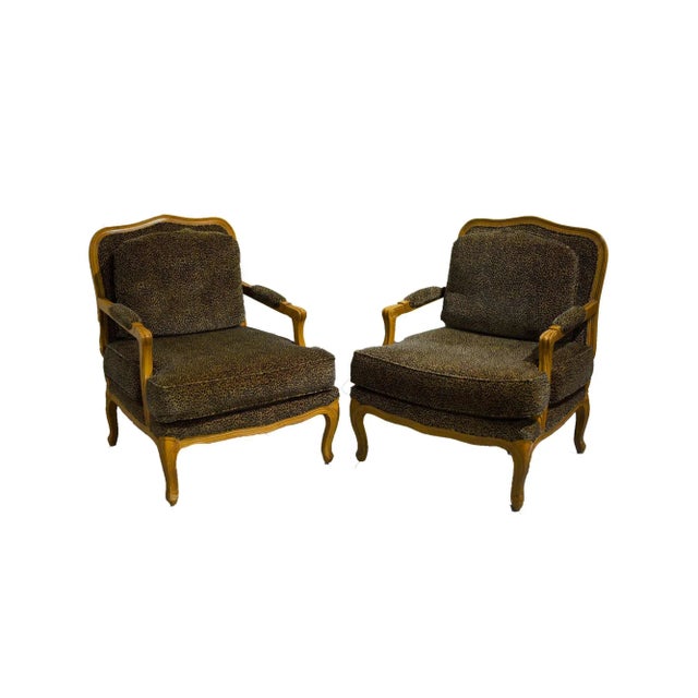 Vintage French Leopard Print Upholstery Bergere Chairs - a Pair For Sale - Image 13 of 13
