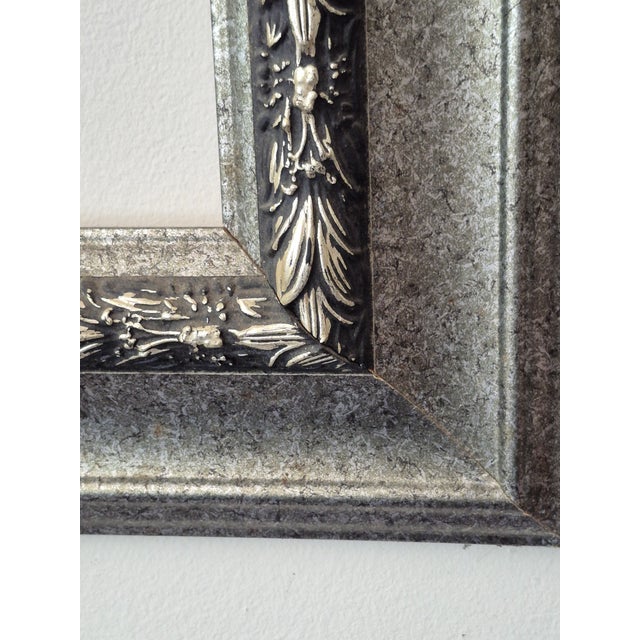 Wood Contemporary Silver Embossed Frame 27"x30" For Sale - Image 7 of 12