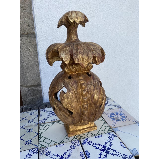 Wood 18th Century Ornaments in Chestnut, Set of 2 For Sale - Image 7 of 16