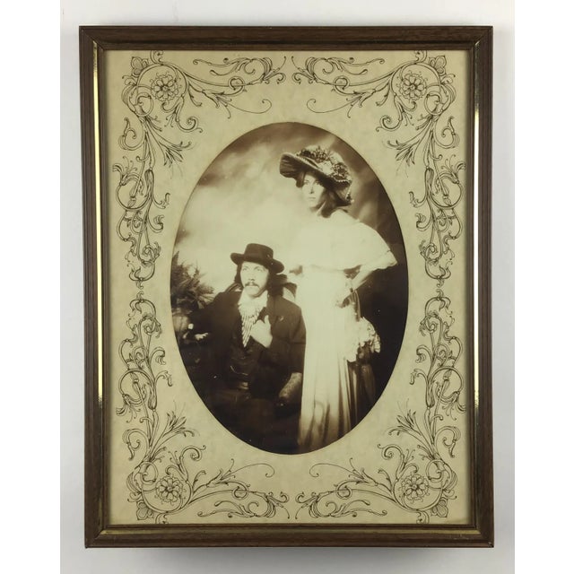 American Framed Photography With Antique Vintage Fashion Theme a Pair For Sale - Image 3 of 8