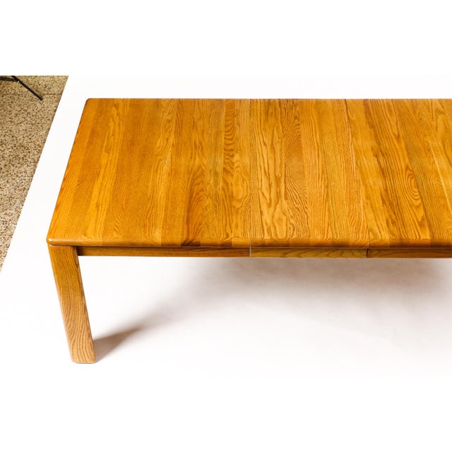 Vintage Mid Century 70’s Chunky White Oak Dining Set — Glenn of California — Table + 6 Chairs For Sale - Image 15 of 17