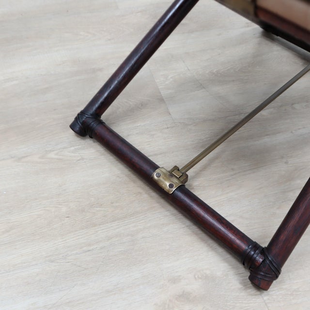Beige Bamboo Leather Director's Chair from McGuire, 1950s For Sale - Image 8 of 12