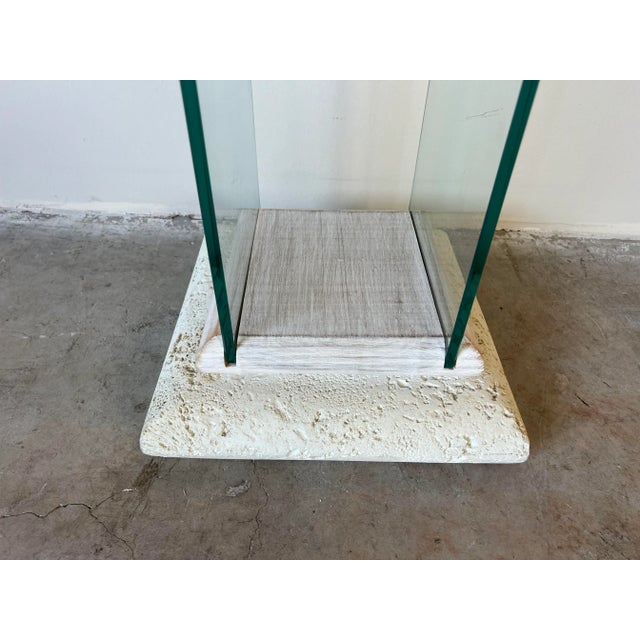 For your consideration we are presenting for sale this stunning Vintage Postmodern style faux- stone and glass decorative...