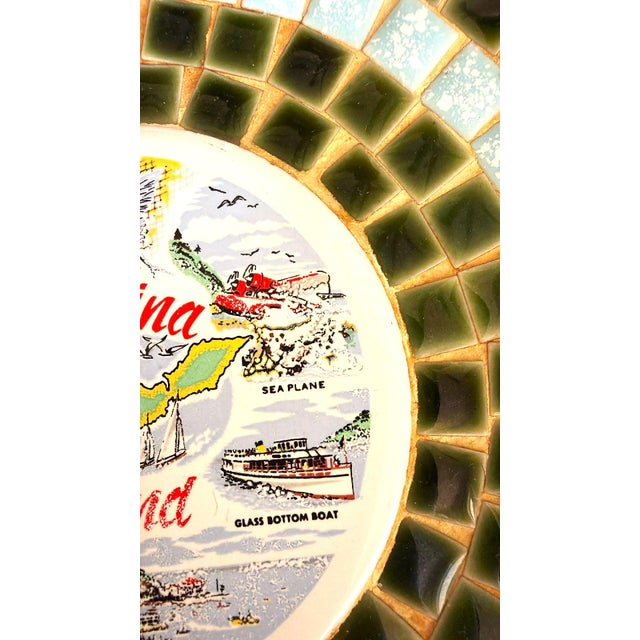 Mid-Century Modern Vintage MCM Souvenir Tiled Plate Catalina Island For Sale - Image 3 of 6