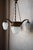 Metal Art Deco Brass and Frosted Pressed Glass Chandelier, 1920s For Sale - Image 7 of 18