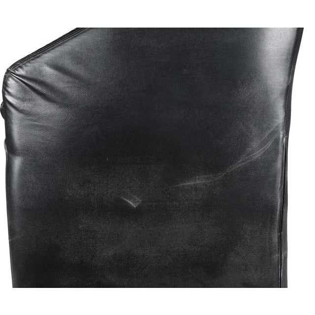 Textile Italian Black Leatherette Armchair, 1980s For Sale - Image 7 of 10