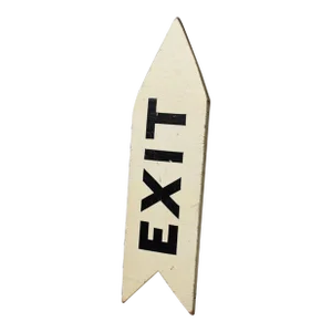 Vintage Directional Painted Plywood Exit Sign, Circa 1950s