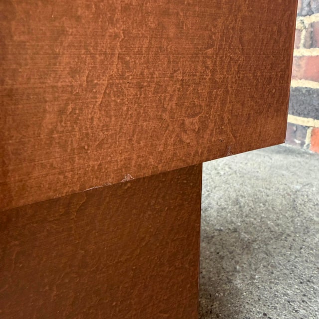 Studio Made Postmodern Copper and Wood Game Table Karl Springer? For Sale - Image 11 of 12