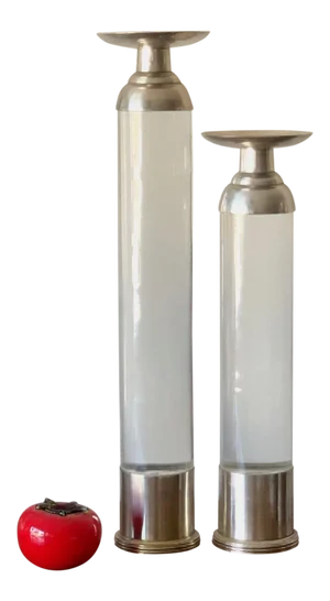 1980s Modern Lucite Candlesticks - A Pair